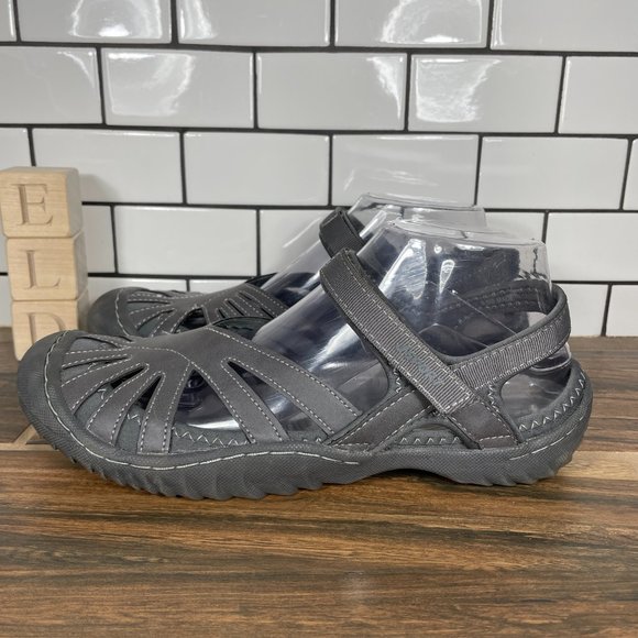 JSport by Jambu Shoes - JSport by Jambu Poppy Womens Size 8.5 Shoes Gray All Terra Traction Sport Sandal